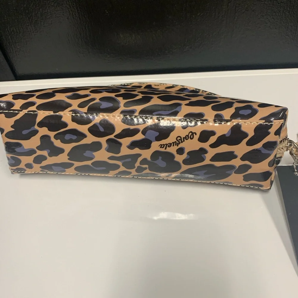 Consuela Leopard Print Dome Cosmetic Pouch - Tan, Black, Purple